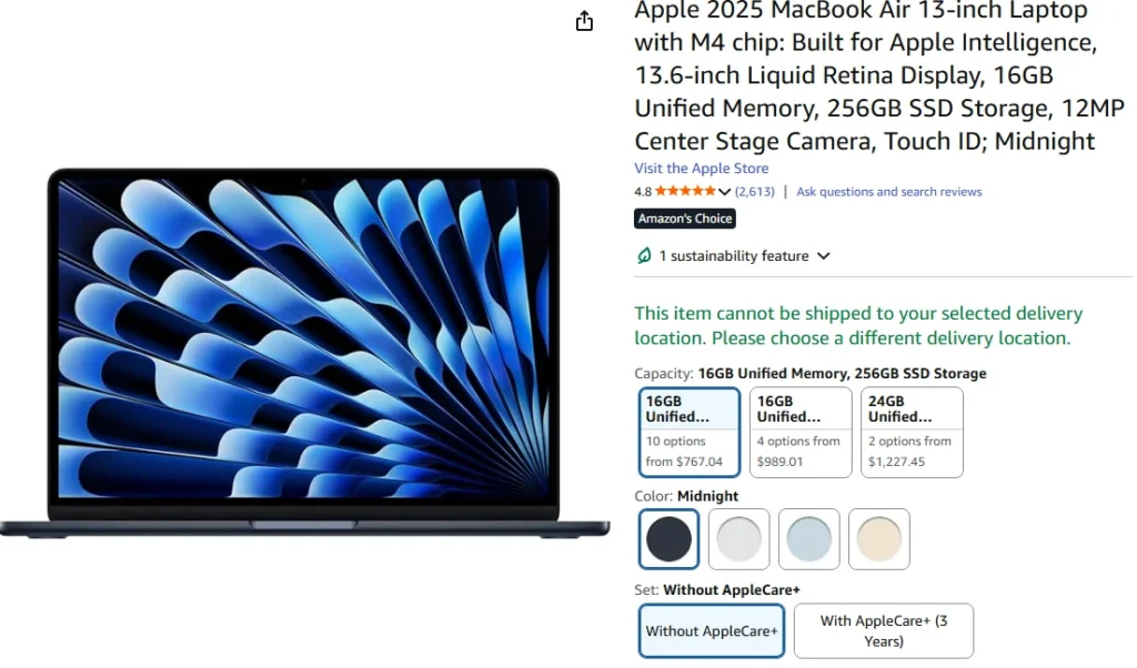 MacBook Air M4 Amazon Offer Details