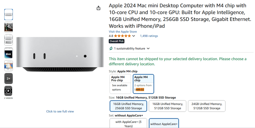 Apple Mac mini M4 Amazon Discounted Offer Details